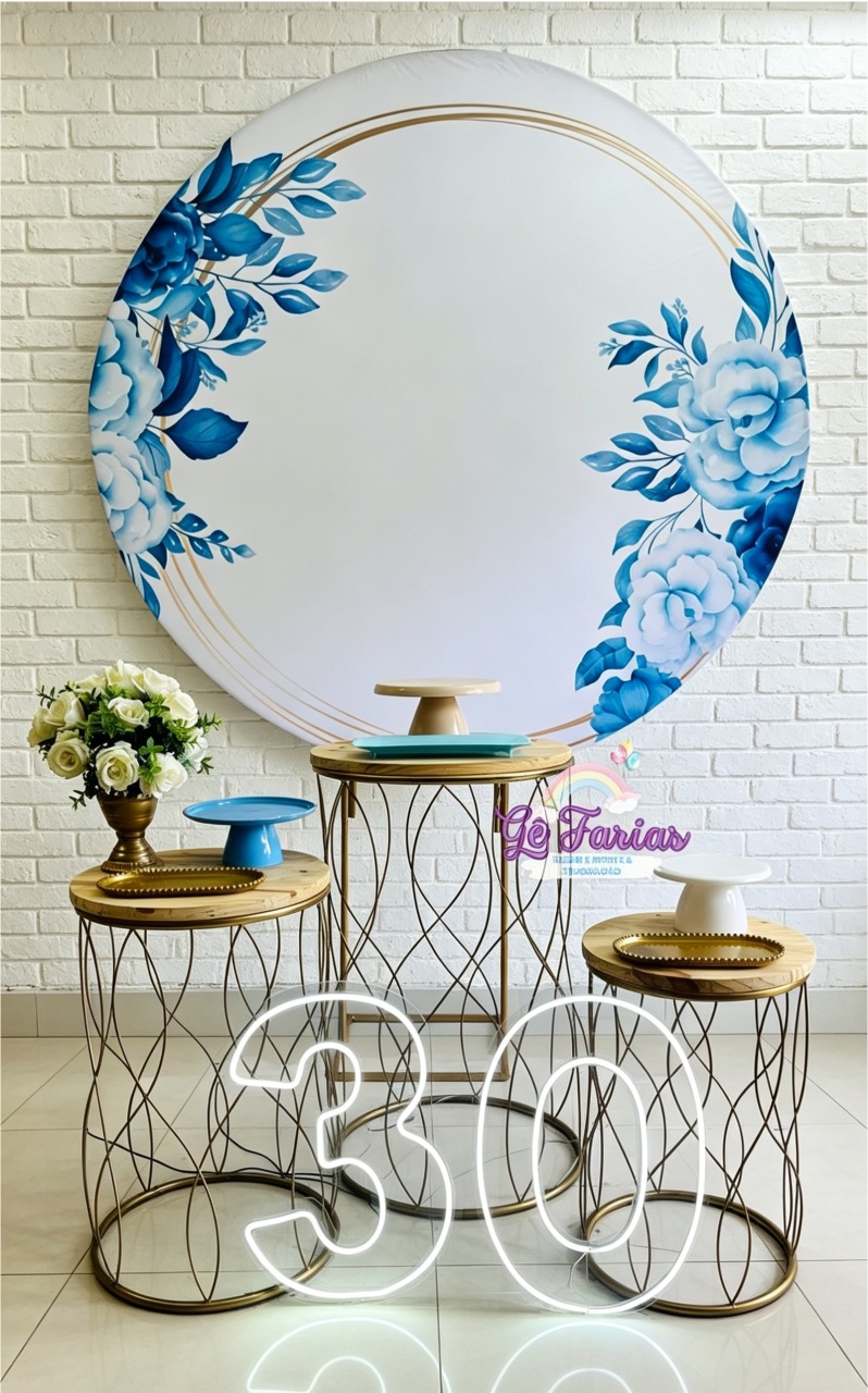 Floral Azul Com Led - Ge Farias Pegue e Monte