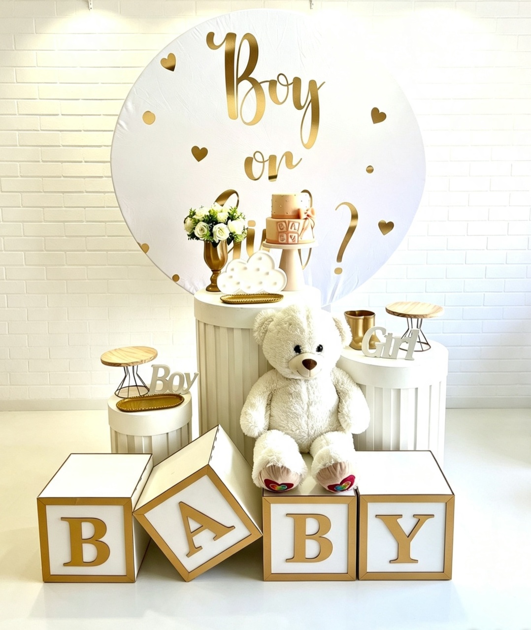 Boy E Girl Dourado - Com Cubo Baby - Ge Farias Pegue e Monte