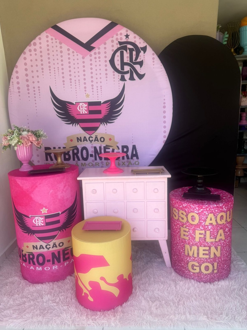 Flamengo Rosa Pegmont Premium - Tailine festas