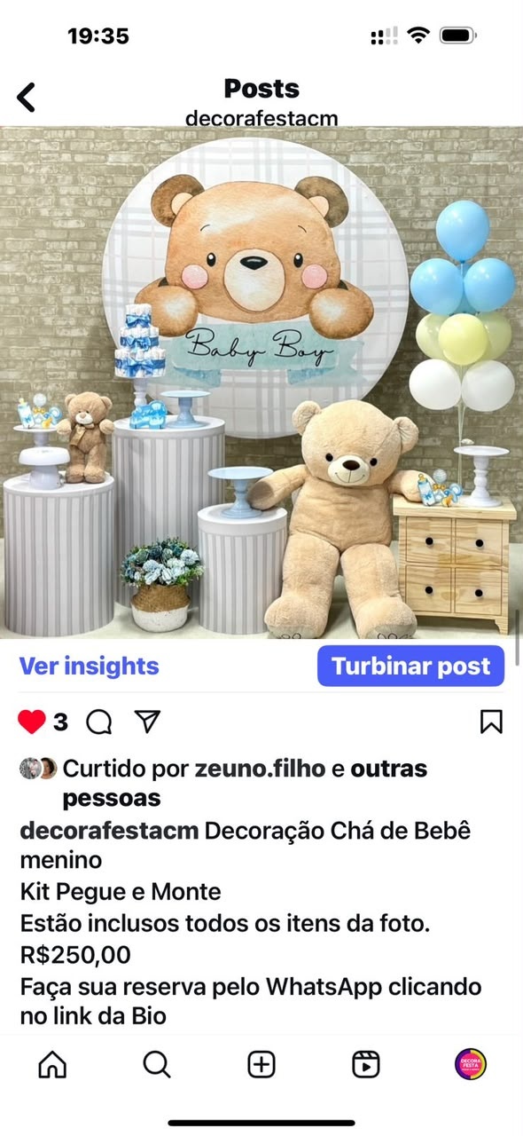 Cha de Bebe Menino Urso - Decorafestacm