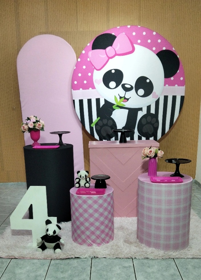 Kit 3 Panda Rosa - lu pegue e montee