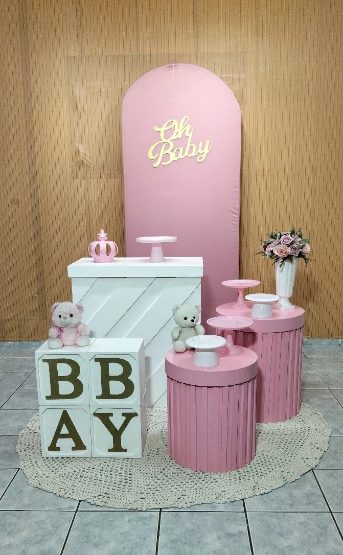 Kit Oh Baby Rosa E Branco - lu pegue e montee