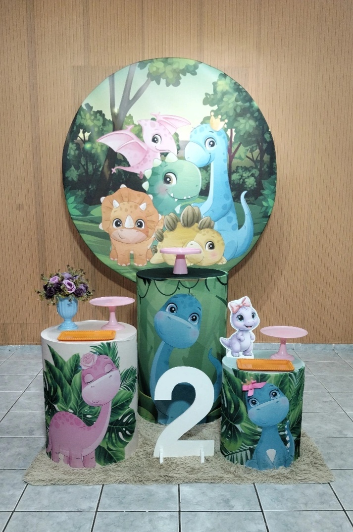 Kit 1 Dino Baby Menina - lu pegue e montee