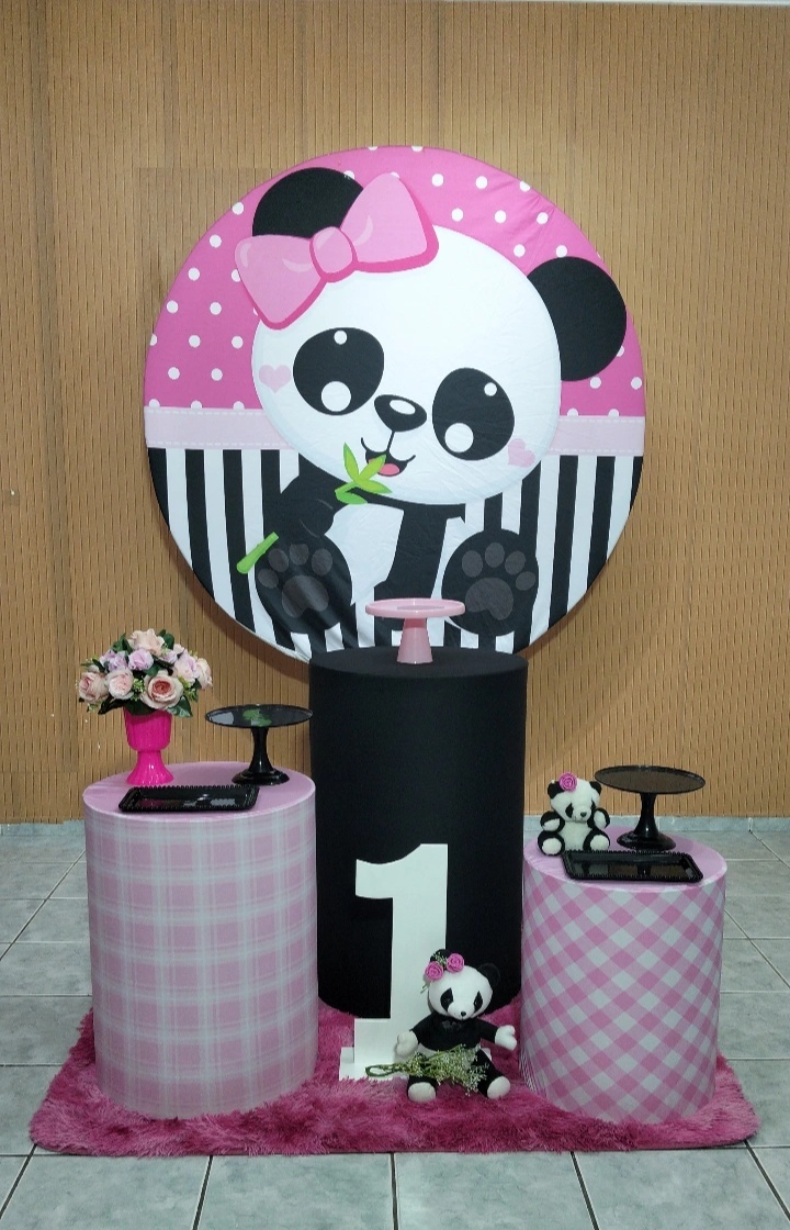 Kit 1 Panda Rosa - lu pegue e montee