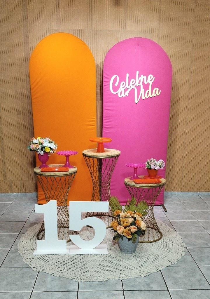 Kit Rosa E Laranja 15 Anos - lu pegue e montee