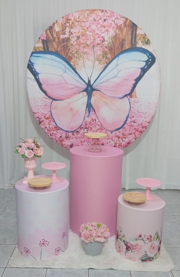 Kit 1 Borboleta Rosa - lu pegue e montee