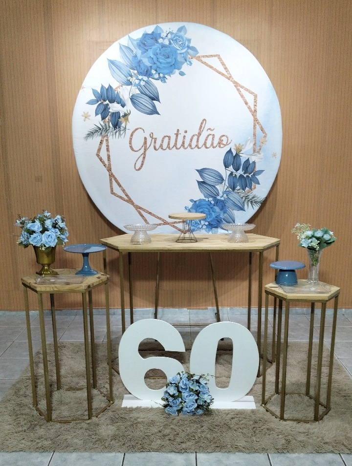 Kit Gratidão Azul Com Mesas - lu pegue e montee