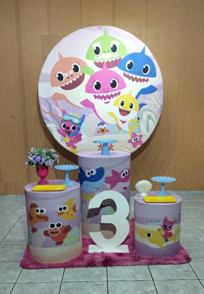 Kit 1 Baby Shark Rosa - lu pegue e montee