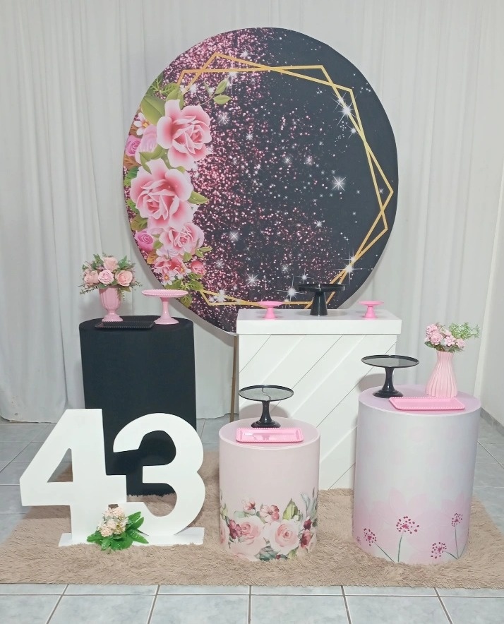 Kit 2 Floral Rosa Com Preto - lu pegue e montee
