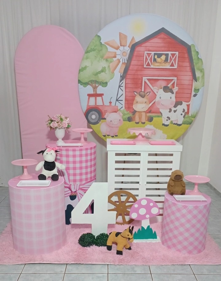 Kit 3 Fazendinha Rosa - lu pegue e montee