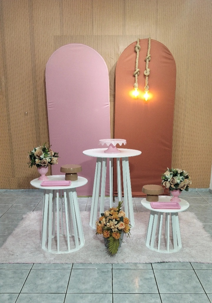 Kit Terracota Com Rosa E Mesas Brancas - lu pegue e montee