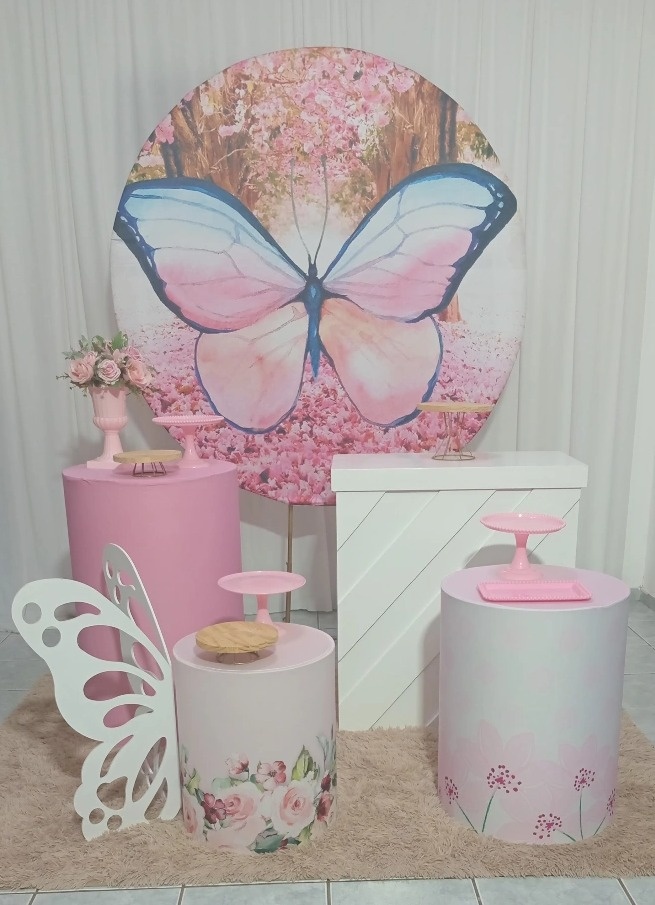 Kit 2 Borboleta Rosa - lu pegue e montee