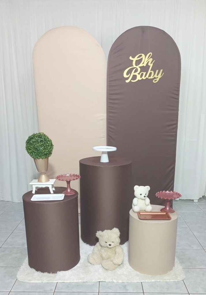 Kit Painel Romano Marrom E Bege - lu pegue e montee