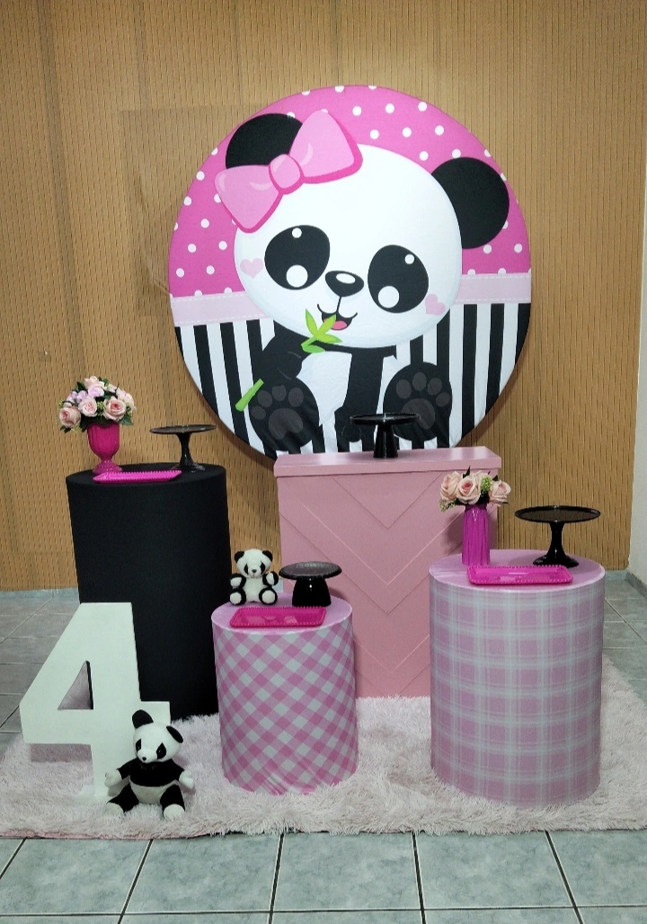 Kit 2 Panda Rosa - lu pegue e montee
