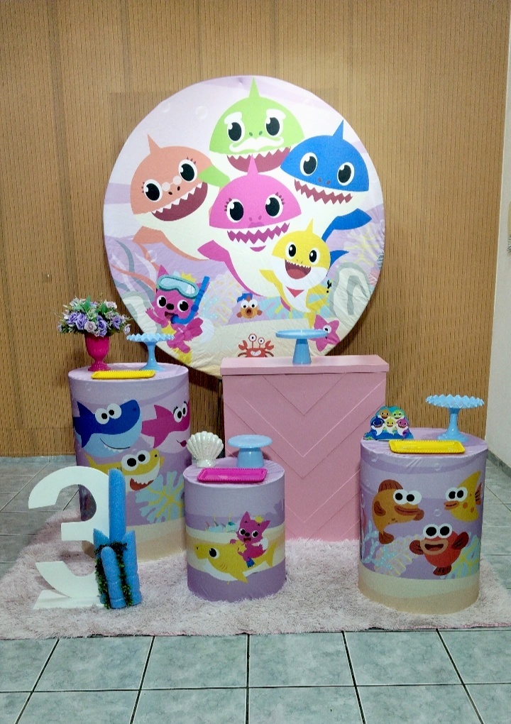 Kit 2 Baby Shark Rosa - lu pegue e montee