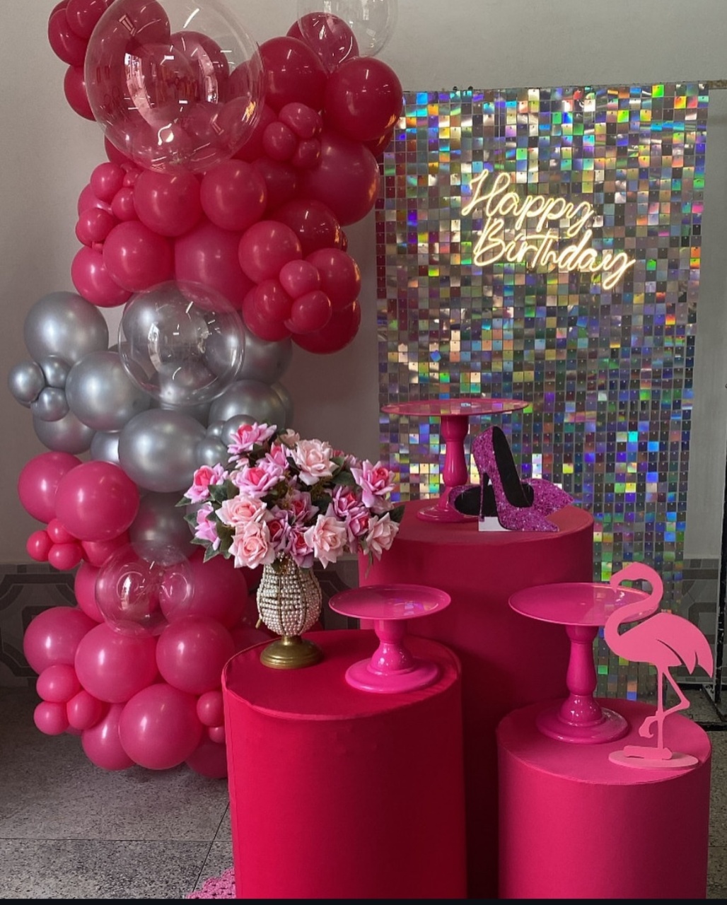 Happy Rosa Com Painel  - Mãe&filhas