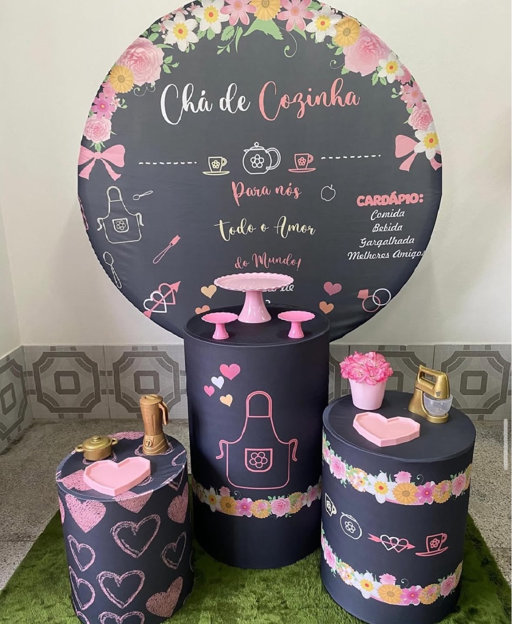 Pm Chá de Cozinha Preto - Mãe&filhas