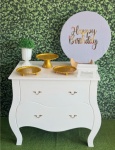 Pm Mesa Happy Branco Ou Perto Com Acrílico - imagem 1