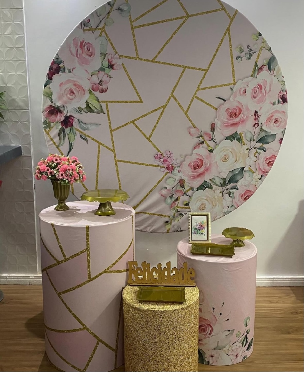 Pm Rosa Com Flores - Mãe&filhas