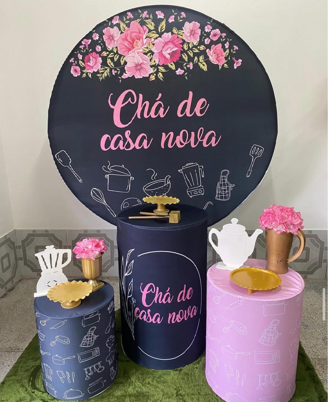 Pm Chá de Casa Nova Preto - Mãe&filhas