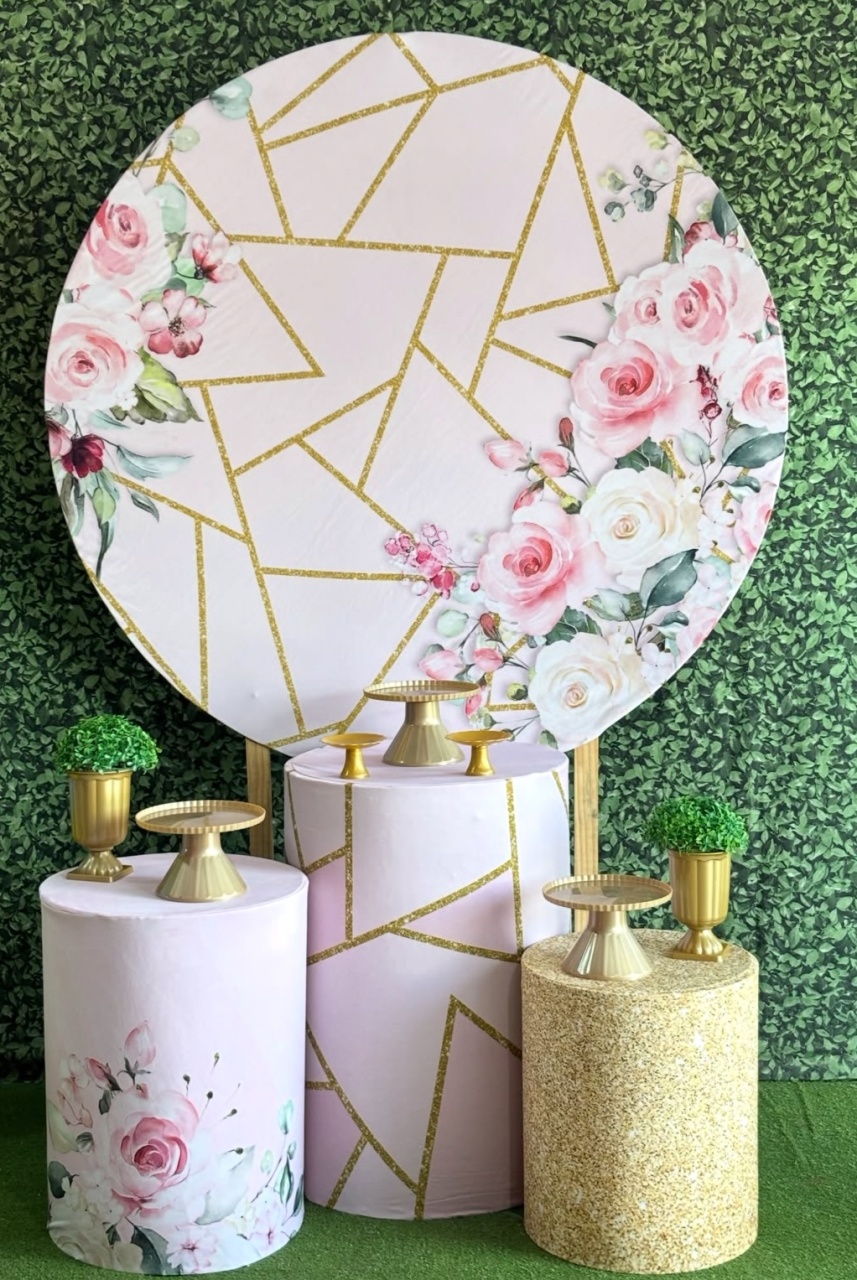 Pm Rosa Com Flores - Mãe&filhas