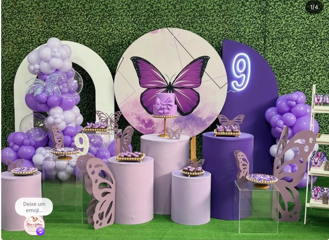 Borboleta Lilas Luxo - Mãe&filhas