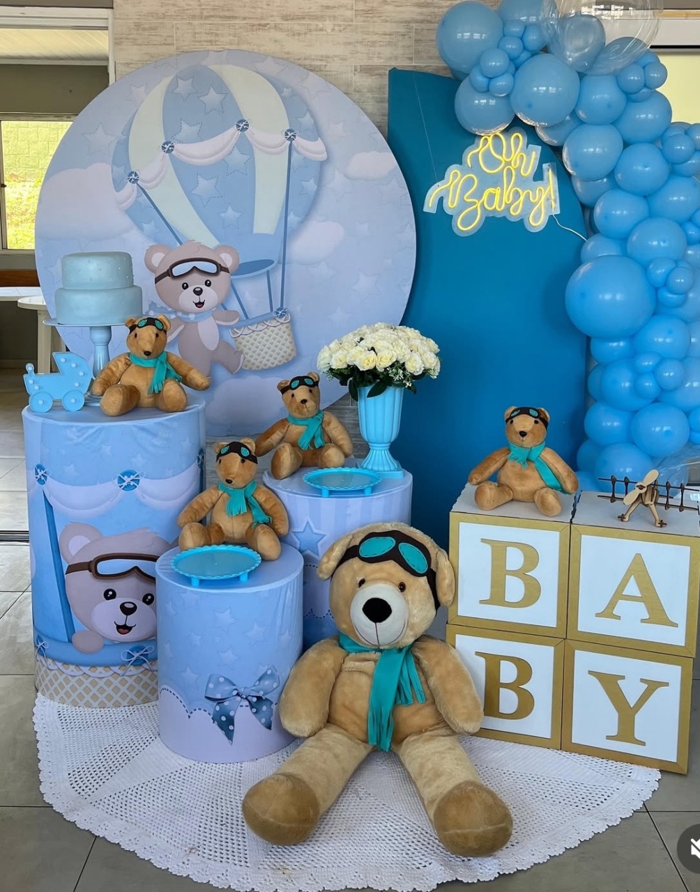 Urso Baloeiro Chá de Fraldas - Mãe&filhas