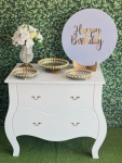 Pm Mesa Happy Branco Ou Preto Com Pedrarias - imagem 1