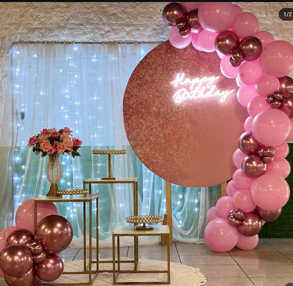 Rosa Com Glitter Mesa de Ferro  - Mãe&filhas