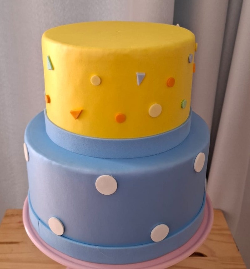 Bolo Fack Pintas Azul E Amarelo - CRISOLIVEIRA FEST