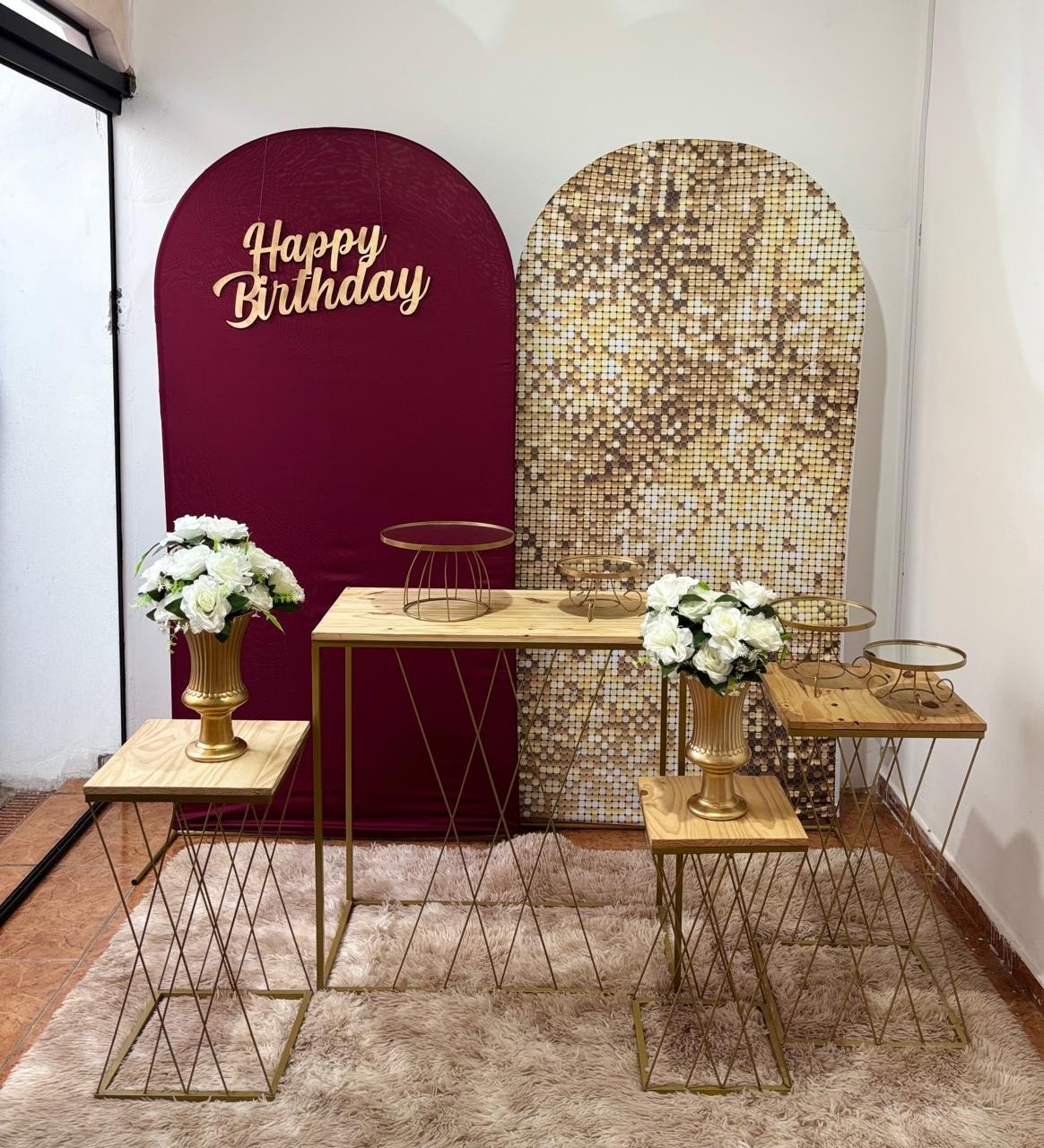 Kit Romano Duplo Vinho Com Dourado - CRISOLIVEIRA FEST