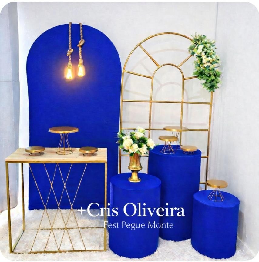 Kit Azul Royal Com Romano de Janela/Incluso Bolo Fack - CRISOLIVEIRA FEST