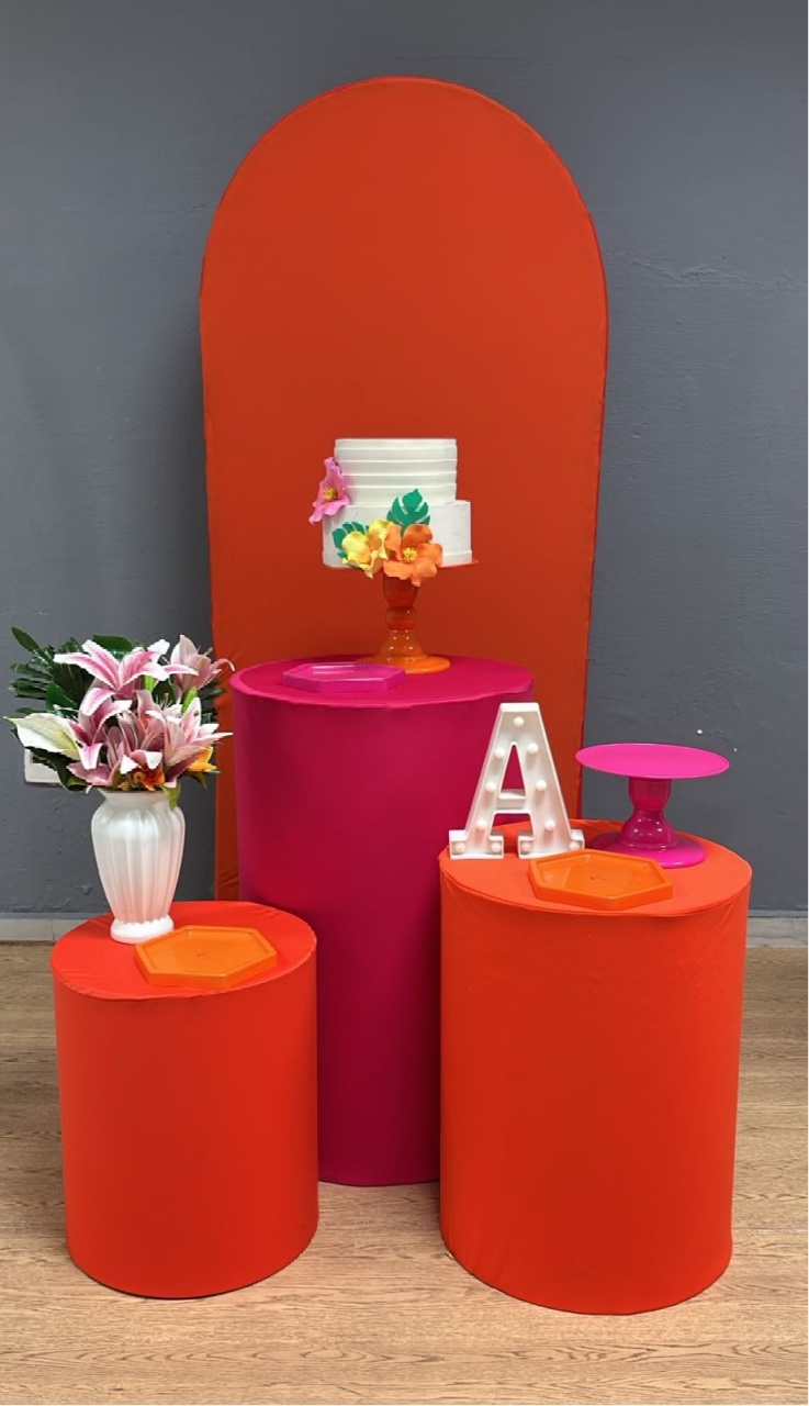 Bronze - Laranja E Pink - Festa e Arte Decorações
