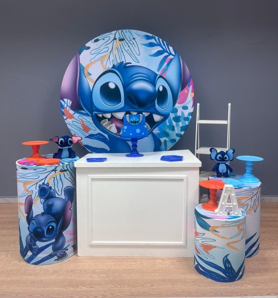 Stitch Tropical -  Prata  - Festa e Arte Decorações