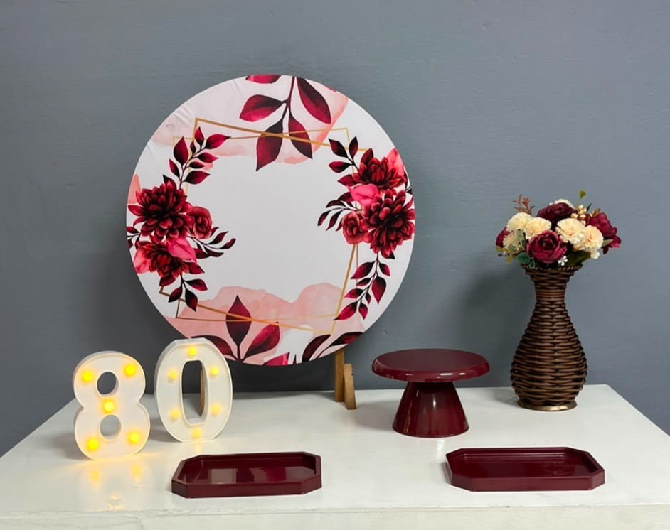 Mk - Floral Marsala - Festa e Arte Decorações