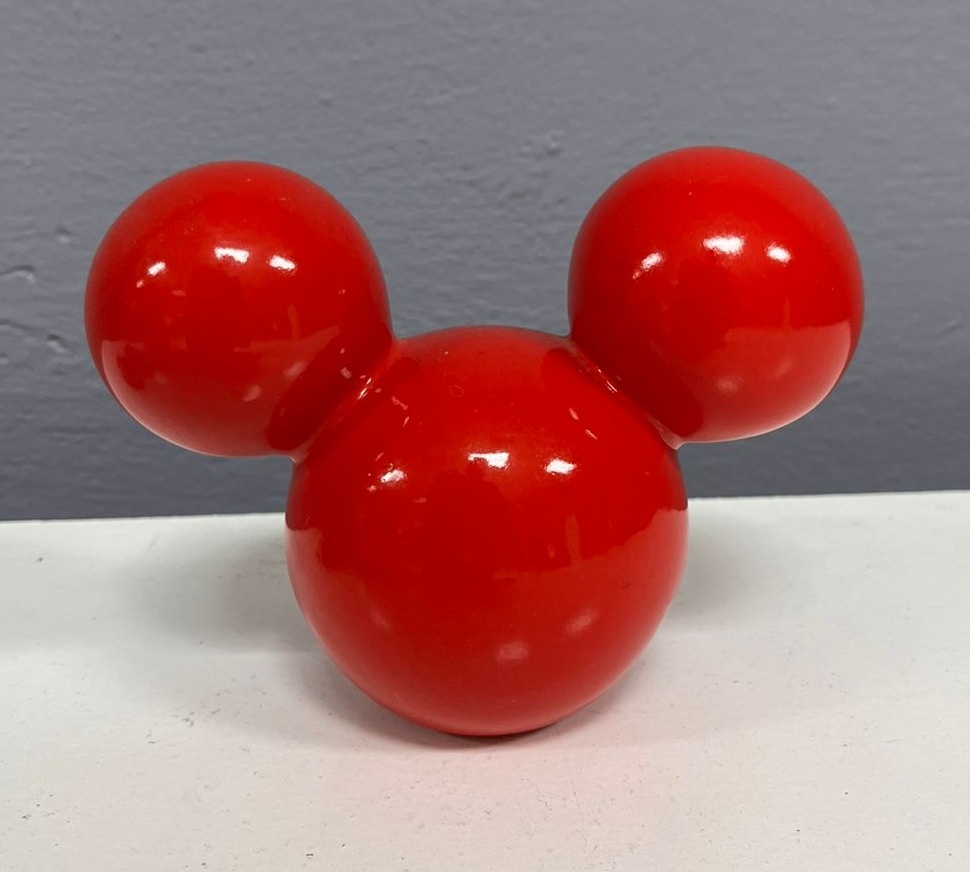 Cabeça Minnie/Mickey Vermelha - Cerâmica  - Festa e Arte Decorações