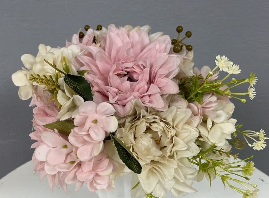 Flor - Rosa E Branco (Grande) - Festa e Arte Decorações