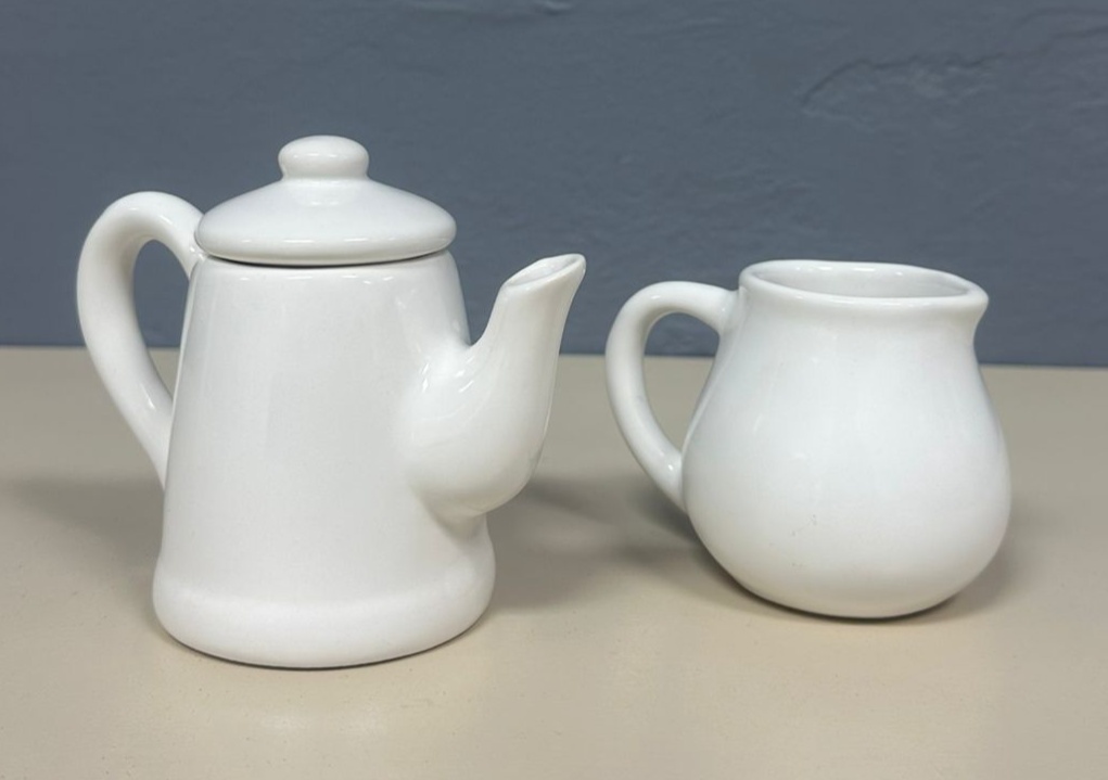 Kit Chaleira Cerâmica Branca - Chá de Cozinha - Festa e Arte Decorações