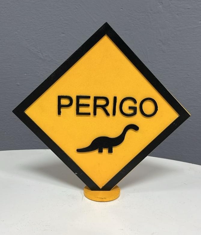 Display 3D - Perigo (Dino) - Festa e Arte Decorações