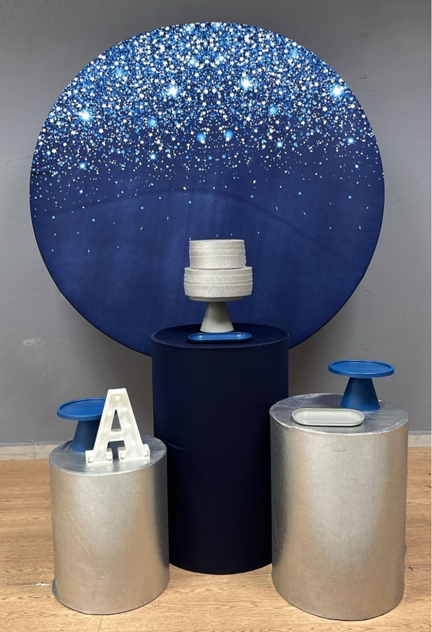 Gliter Azul E Prata - Festa e Arte Decorações