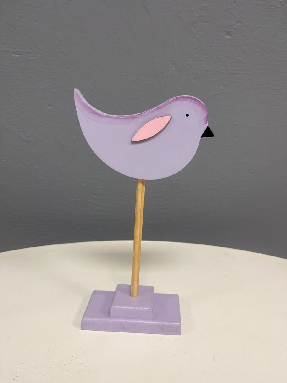 Pássaro de Mesa Mdf  - Lilás - Festa e Arte Decorações