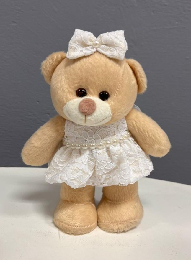 Urso Luxo de Mesa 15Cm (Menina) - Festa e Arte Decorações