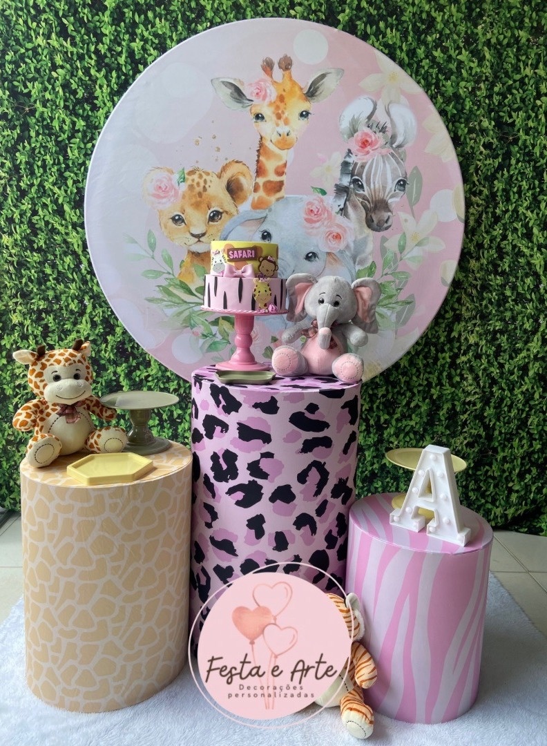 Safari Rosa - Festa e Arte Decorações