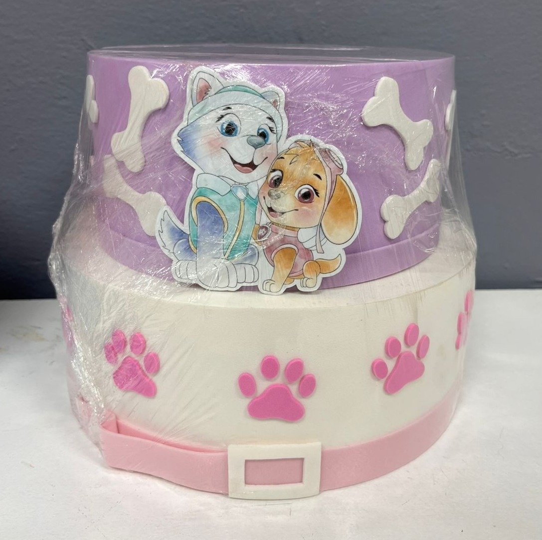 Bolo Fake - Patrulha Canina (Skye) - Festa e Arte Decorações