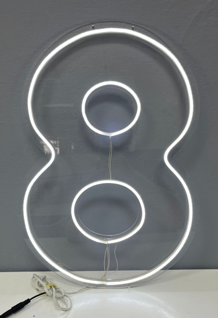 Numero Em Led 8 (Branco Frio) - Festa e Arte Decorações
