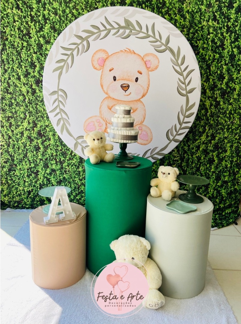 Chá de Bebê - Urso Verde - Festa e Arte Decorações