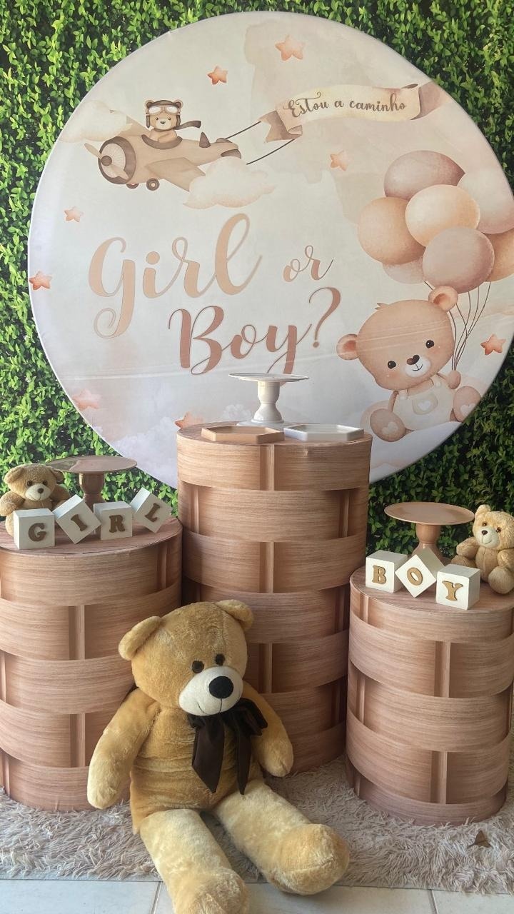 Chá Revelação - Urso Marrom - Festa e Arte Decorações