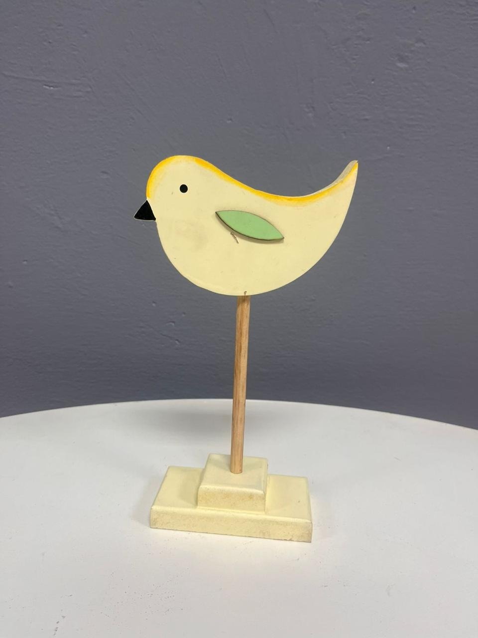 Pássaro de Mesa Mdf  - Amarelo - Festa e Arte Decorações