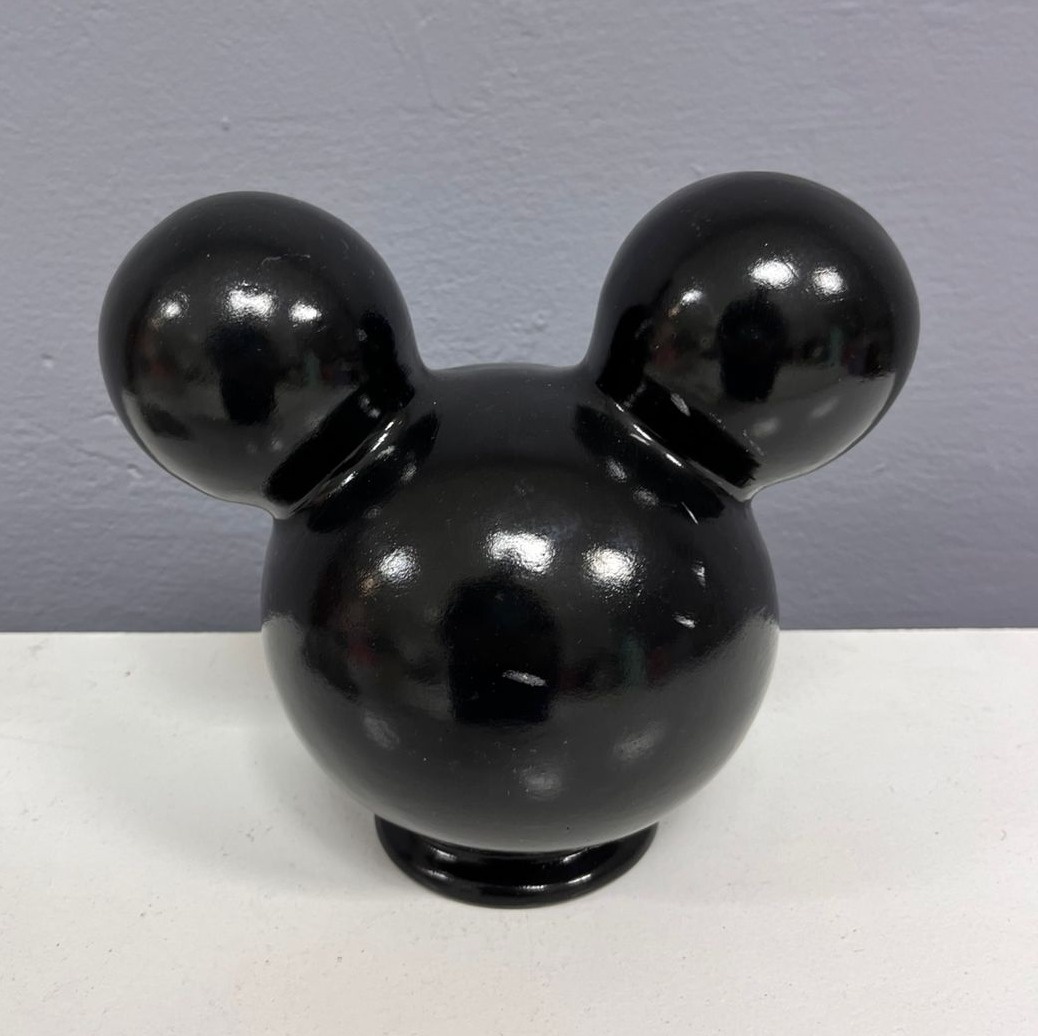 Cabeça Mickey Preta - Cerâmica  - Festa e Arte Decorações
