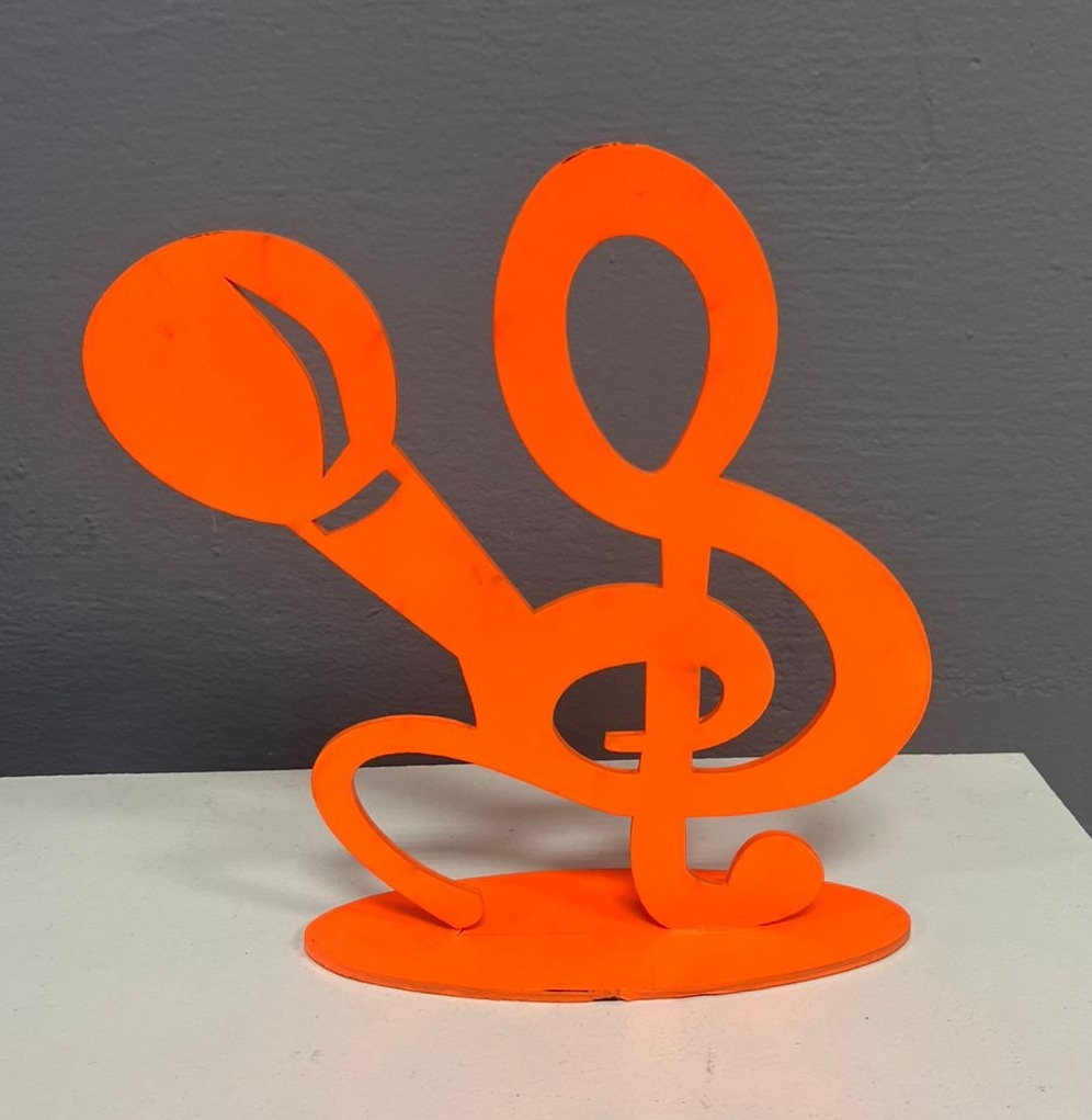 Display 3D -  Nota Musical - Laranja - Festa e Arte Decorações